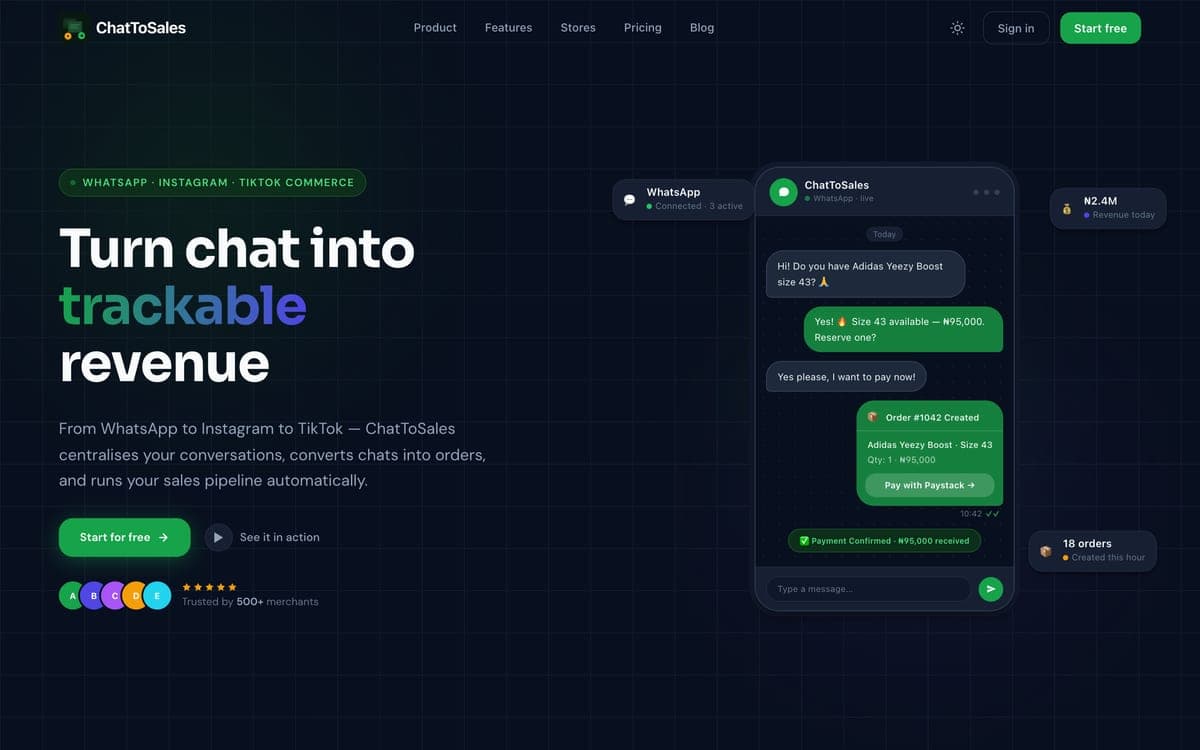 Chattosales — product screenshot